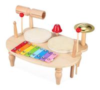KICHOUSE Wooden Drum Educational Musical Instrument with Xylophone for Boys and Aged Sturdy Design with Storage Slot for Developing Musical Interests