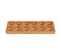 KICHOUSE Wooden Egg Holder Tray with 12 Holes, Multifunctional Kitchen Countertop Storage Container with Soft Feel, Simple and Elegant Design for Organizing Fresh Eggs