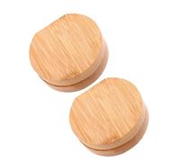 KICHOUSE Wooden Folding Compact Mirror 2Pcs Bamboo Portable Makeup Mirror Small Handheld Vanity for Travel and Outdoor Use