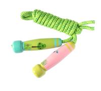 KICHOUSE Wooden Handle Skipping Rope Cartoon Forest Style, Adjustable Exercise Jump Rope for, School and Home Fitness Equipment