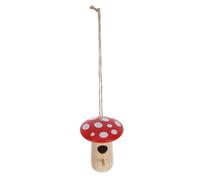 KICHOUSE Wooden Hummingbird House Mushroom Shape Decorative Bird House for Yard, No Assembly Required, Easy to Hang, for Outdoor Porches and Garden Nesting