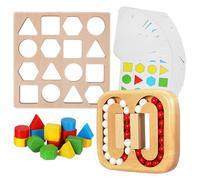 KICHOUSE Wooden Puzzle Labyrinth Maze with Flat Marble Run for Seniors - Cognitive Memory Game and Handheld Elderly Activity