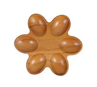KICHOUSE Wooden Tray for Eggs Rustic Kitchen Display Platter for Refrigerator Storage and Countertop Decoration Festive Six-petal Flower Design