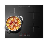 KICHPOWER Induction Hob 4 Zones, Built-in Induction Hob 60 cm with Booster, 4 Burner Cooker, Touch Control, 9 Power Levels, 1-99 Min Timer, Child Lock, Heat Indicator, No Plug