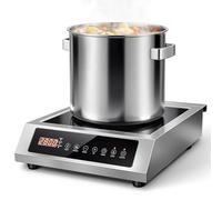 KICHPOWER Single Induction Cooker 2800W, Portable Induction Hob, Commercial Induction Cooktop, Hot Plate with Stainless Steel Body, 50 kg Load Capacity, 10 Temperature & Power Levels, 4-Hour Timer