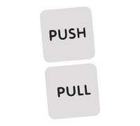Kichvoe 1 Pair Acrylic Push Pull Door Sign Sticker White, Waterproof Self Adhesive Entrance Exit Door Sticker for Shop Window, Indoor Use Does Not Fade for Five Years
