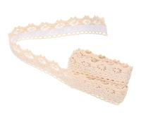 Kichvoe 1 Roll Beige Cotton Lace Tape for Crafting with Good Adhesion and Easy to Use, Decorative Lace Trim Tape for DIY Projects, Envelopes and Stationery