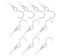 Kichvoe 10 Pcs 85mm Silver Metal S-Shaped Swivel Hanging Hooks for Wind Chimes, Rotating Wind Spinner Hooks, Lanterns and Small Flower Basket Hangers for Garden and Patio Use