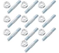 Kichvoe 10 Sets M8 Double-ended Screw and Nut Chainsaw Chain Fastener Kit, Metal Chain Adjustment Hardware for Chainsaw Maintenance and Replacement, Compatible with 52/58/59 Brake Plates