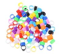 Kichvoe 100pcs 10mm Plastic Pigeon Leg Bands Identification Foot Rings Mixed Colors for Racing and Pet Birds Pigeon Supplies Random Color
