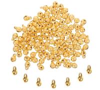 Kichvoe 100pcs 5mm Mini Copper Bells DIY Crafting Small Metal Bell Charms for Doll Clothes Accessories and Hanging Ornaments in Antique Gold Tone