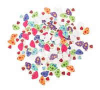 Kichvoe 100pcs Clothes Button Mushroom Shaped Buttons Wooden Decorative Ornamental Simple Tough for DIY Crafts Project and Suit Shoe Decoration