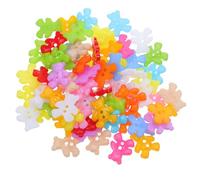 Kichvoe 100pcs Cute Flatback Bear Sewing Buttons for DIY Crafts Plastic Cartoon Animal Fasteners for Scrapbooking Clothing Handmade Art Projects Easy to Sew and Decorative