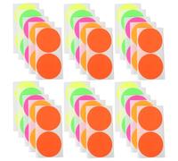 Kichvoe 100pcs Fluorescent Paper Dot Stickers Self Adhesive Colourful Round Labels Easy to Peel Off Decorative for DIY and Parties