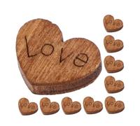 Kichvoe 100pcs Heart Buttons Small Wooden Hearts Wooden Craft Buttons Fine Craftsmanship Charming Design Wood Bamboo DIY Craft Rustic Decorations