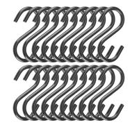 Kichvoe 100pcs Mini S Shape Hooks 1/2 Inch Black Metal Christmas Ornament | Tool Free Hanging, Discreet Modern Look, for Crafts, Baubles and Plant Pots with Loops