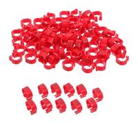 Kichvoe 100pcs Pigeon Leg Bands 8mm Red Plastic Clip on Numbered Rings for Racing and Ornamental Pigeons, Wear-resistant with Accurate Counting for Daily Management