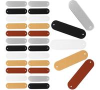 Kichvoe 100pcs Pu Leather Sewing Labels with 2 Holes for Handmade Clothes and Shoes, Easy to Attach Decoration Tags for DIY Custom Made Present Products