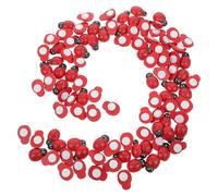 Kichvoe 100pcs Wooden Stickers with Adhesive Small Animal Figurines for DIY Crafts and Custom Presents, Resistant to Deformation and Damage, Unique Red Ladybug Decor for Scrapbooking