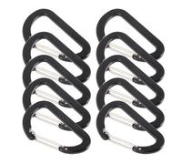 Kichvoe 10pcs Aluminium Alloy D-shaped Carabiner Hooks for Camping and Climbing, Lightweight Fish Shape Metal Hook Clips, Sturdy Key Chain Carabiner Clip for Outdoor Activities