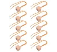 Kichvoe 10pcs Beech Wood Square Perfume Bottle Caps for Essential Oils and Perfumes, Easy to Open and Close, Maintains Freshness, Aromatherapy Diffuser Replacement Caps for Car Use