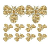 Kichvoe 10pcs Clothes Patches Bee Patch Multi-Function Iron on Golden Resin Adhesive Sticker Elegant Beautiful Practical Mend Clothes for Pants and Everyday Use