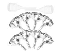 Kichvoe 10pcs Metal Funnel Set for Perfume Refills with 8 Large Silver Mini Funnels and 2 Spring Droppers 3ml, Liquid Dispensing Tool for Small Bottles and Travel Use