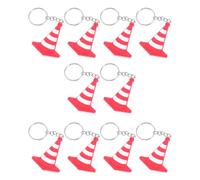 Kichvoe 10pcs Miniature Traffic Cone Keychain Set Strong Hanging Ring and Compact Pvc Design, Stylish Road Cone Pendant for Backpack and Bag, Construction Party Favors and Marking