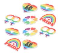 Kichvoe 10pcs Pride Month Rainbow Keychains Set with Heart Pendant, Metal Car Key Rings and Backpack Purse Charms, Colorful Lgbtq+ Accessories for Party Favors and Daily Use Random Style