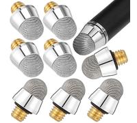 Kichvoe 10pcs Replacement Fiber Tips Stylus Pen Accessory with M5 External Thread 6.4mm, Silver Fiber Cloth and Aluminum Alloy Material, No Writing Noise, Easy Replacement for Smartphones