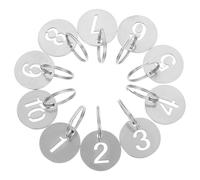 Kichvoe 10pcs Stainless Steel Numbered Tags Number Id Tags 1.5 Inch Round Hollow Design Easy Identification Elegant Style with Metal Rings for Luggage and Dormitory Keys