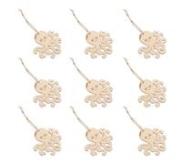 Kichvoe 10pcs Unfinished Octopus Wood Cutouts Rustic Wooden Shapes for Crafting, Meticulously Crafted Raw Wood Pieces for Card Making and Hangers, for Summer DIY Enthusiasts