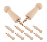 Kichvoe 10pcs Unfinished Wooden Peg Hooks for Wall Mount, Screw-in Shaker Style Coat and Towel Hangers with M4 Screws, 18x50mm Rustic Bedroom and Bathroom Wall Mounted Storage