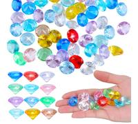 Kichvoe 120pcs Colorful Acrylic Diving Gems Stones: 20mm Underwater Pool Diving Diamonds Fake Gem Models, Summer Swimming Pool Decoration