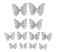 Kichvoe 12pcs Creative 3d Pvc Refrigerator Magnets Butterfly Shape Fridge Stickers with Adjustable Double Wings Cling to Metal Surface, for Office and Garden Parties Decoration