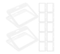 Kichvoe 12pcs Double-Sided Horizontal Id Card Holder Flip Cover, Plastic Badge Sleeve for Easy Identification and High Frequency Use in School Or Office