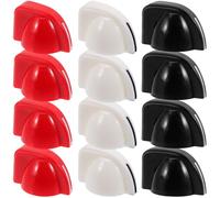 Kichvoe 12pcs Electric Machine Potentiometer Knob Caps Chicken Head Design Volume Control Knobs for Amplifiers and Sound Equipment Rotary Instrument Volume Set (white, Red, Black)