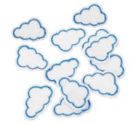 Kichvoe 12pcs Embroidered Cloud Patch Embellishments Cute Cartoon Design, Easy to Use Decorative Appliques Made of Blue Embroidery Thread, to Decorate Hats and Bags
