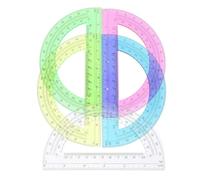 Kichvoe 12pcs Plastic Protractors Semicircular 180 Degree Half Circle Protractor Measuring Tool for School with Angle Measurement and Visibility Suitable for Projects and On-the-go Use