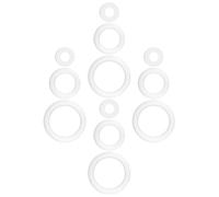 Kichvoe 12pcs White Foam Donut Ring Inserts for Seafood Box Packaging, Reusable Protective Cushion Liners, Easy to Install Food Grade Sponge Padding for Glassware and Food Storage