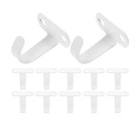 Kichvoe 12pcs White Iron Under Cabinet Hooks for Kitchen Cup Holders, Wall Mounted Plant and Utility Hangers, Heavy Duty Storage Hooks for Home and Balcony Use
