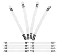 Kichvoe 16Pcs Beige Ironing Board Cover Clips with Elastic Band and Stainless Steel Material, Lightweight Fasteners Adjustable to Fit Board Sizes, for Securing and Keeping Covers Flat