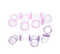 Kichvoe 16pcs DIY Hamster Cage Tunnel Set with External Tubes and Connectors, Pink and Purple Plastic Hamster Tube System for Small Pet Cage Accessories and Exploration