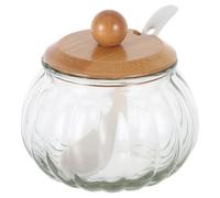 Kichvoe 1set Pumpkin Glass Seasoning Jar with Spoon Airtight Salt Dispenser for Sugar Spices and Condiments for Kitchen Storage and Bars