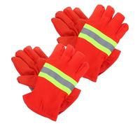 Kichvoe 2 Pairs Heat-resistant Fire Gloves for Men Enhanced Grip and Breathable Cotton Material, Firefighter Protective Gloves Suitable for Emergency Rescue and Rescue Scenarios