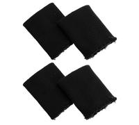 Kichvoe 2 Pairs Knitted Ribbed, Rib Cuffing Material Replacement, Seamless Rib Knit Cuff, Polyester, Black, Folded and Unfolded, Kidswear, Bulk Sewing Projects