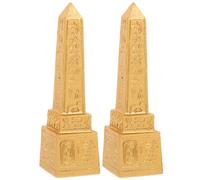 Kichvoe 2 Pcs Egyptian Obelisk Statues Resin Ancient Egypt Statue Desktop Egyptian Decor Ornament for Home Ornaments for Shelves Tower Figurines for Display