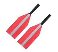 Kichvoe 2 Pcs Kayak Red Warning Flags with Reflective Vertical Stripes Canoe Towing Safety Flags for Kayak Accessories Outdoor Water Sports