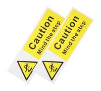 Kichvoe 2 Pcs Self Adhesive Watch Your Step Stickers Eye Catching Design, Waterproof Pvc Safety Signs for Indoor Areas Needing Safety Reminders, Preventing Slips and Falls