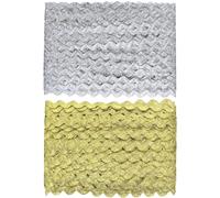 Kichvoe 2 Rolls Craft Wave Trims Edge Trim for Sewing Assorted Color Synthetic Fiber Wave Pattern Decorative Free to Cut Stylish Embellishment for Craft Projects and Sewing